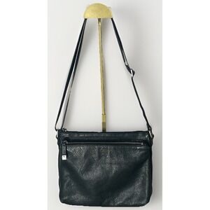 Margot Leather‎ Crossbody Bag Dark Gray Pebbled Finish Shoulder Purse